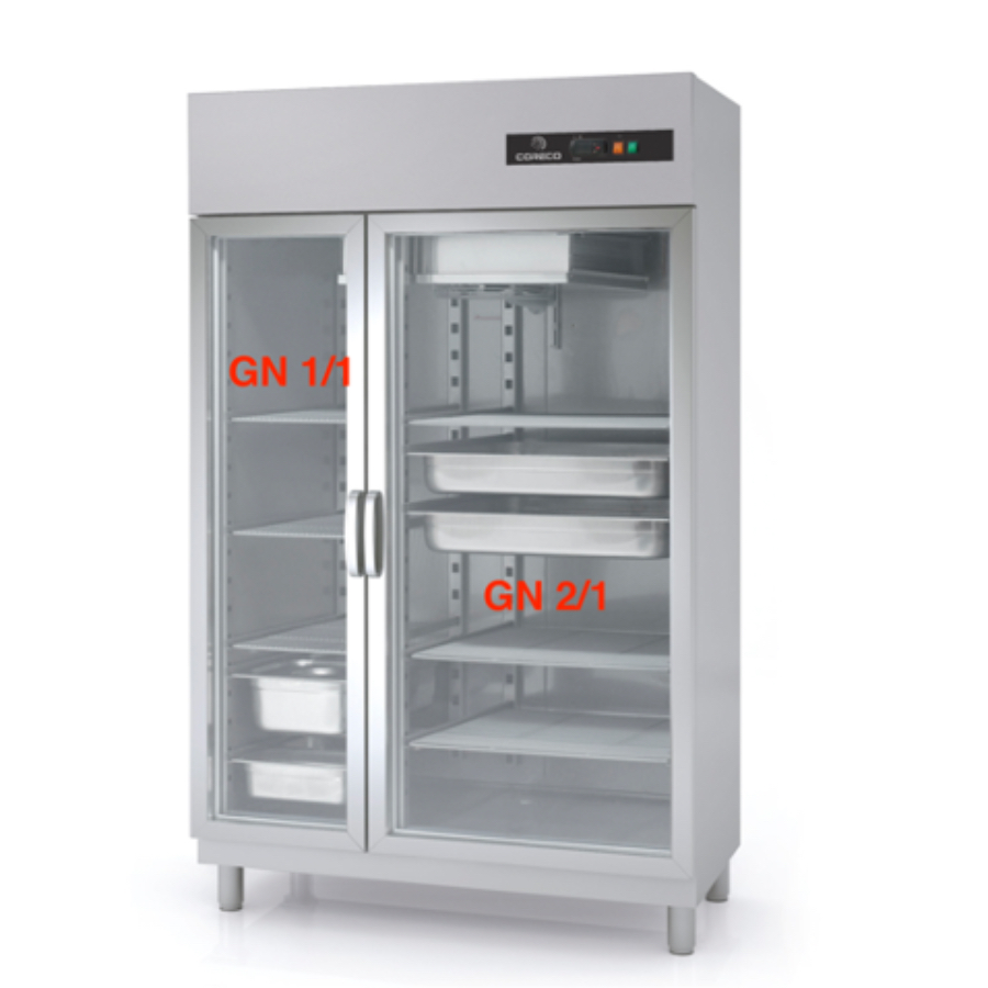 FREEZER WITH GLASS DOORS  GN 1/1 + GN 2/1