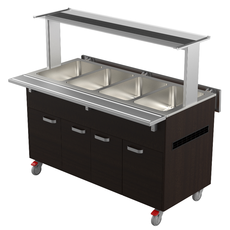 HEATED BUFFET BAINMARIE TROLLEY 4 GN