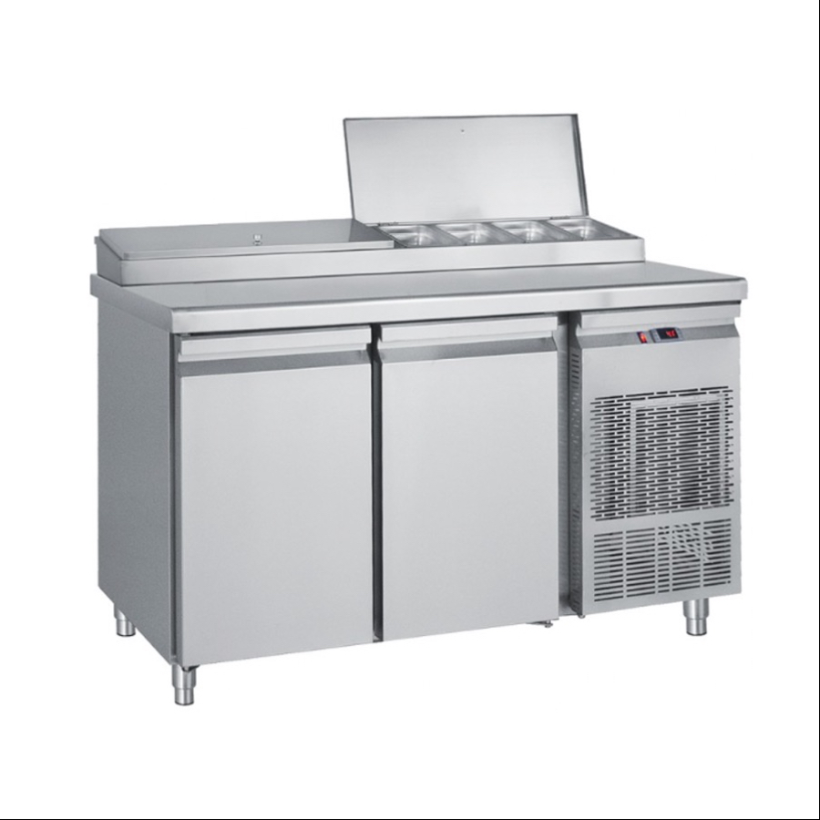 REFRIGERATED PREPARATION COUNTER 2 DOORS WITH COLD BASIN GN 1/4
