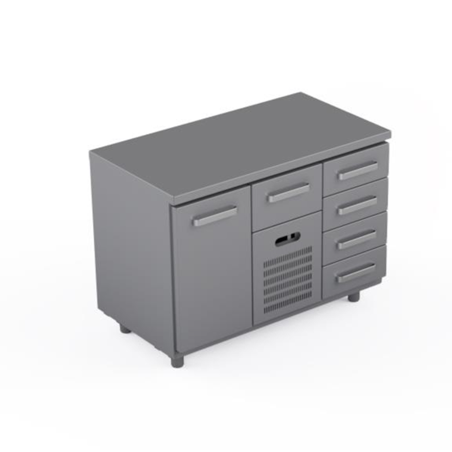 COOLING COUNTER WITH 1 DOOR + 5 DRAWERS