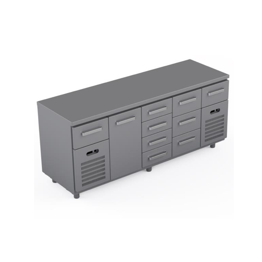 COOLING COUNTER 1 DOOR + 9 DRAWERS
