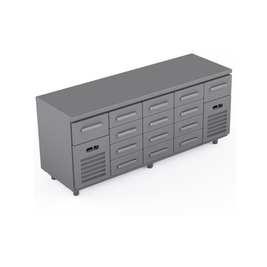COOLING COUNTER WITH  14 DRAWERS