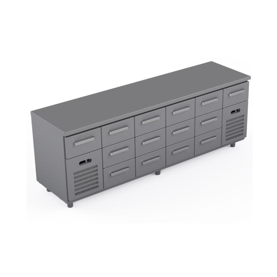 REFRIGERATED COUNTER WITH 14 GN DRAWERS