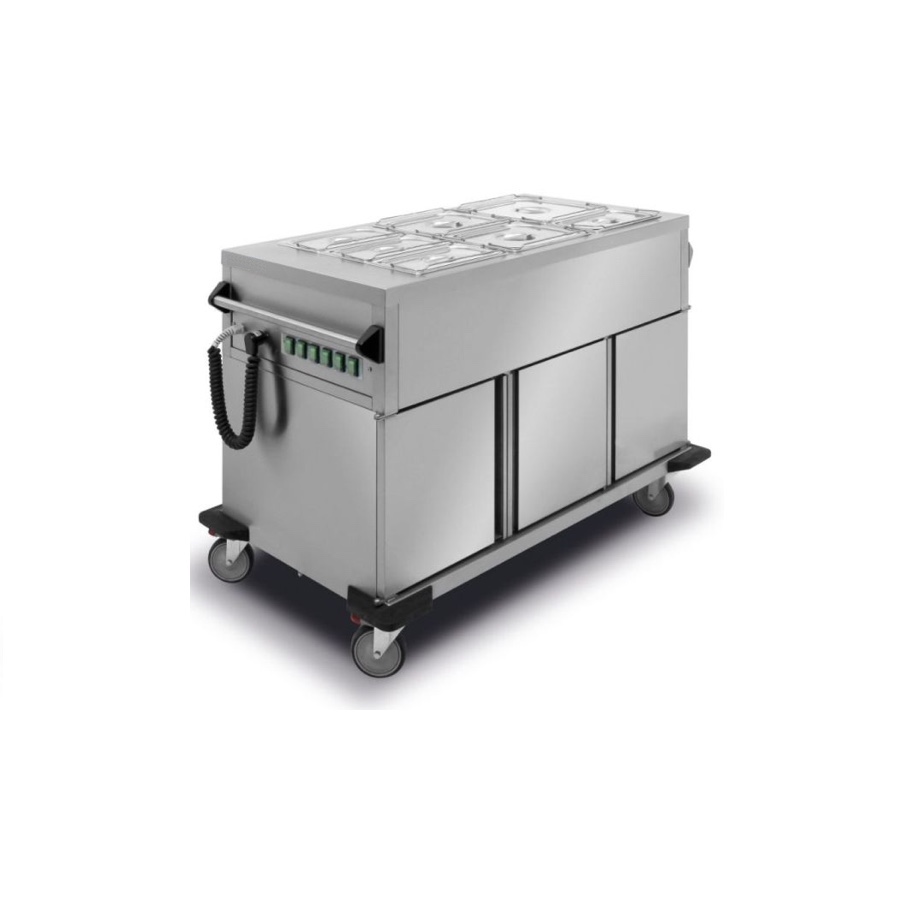 HEADTED BAINMARIE  TROLLEY 3 GN 1/1 WITH HEATED CABINET