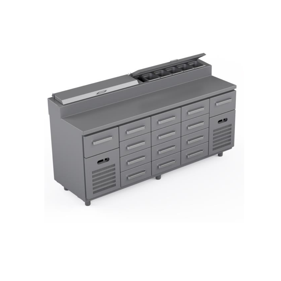 COOLING PREPARATION COUNTER 14 DRAWERS
