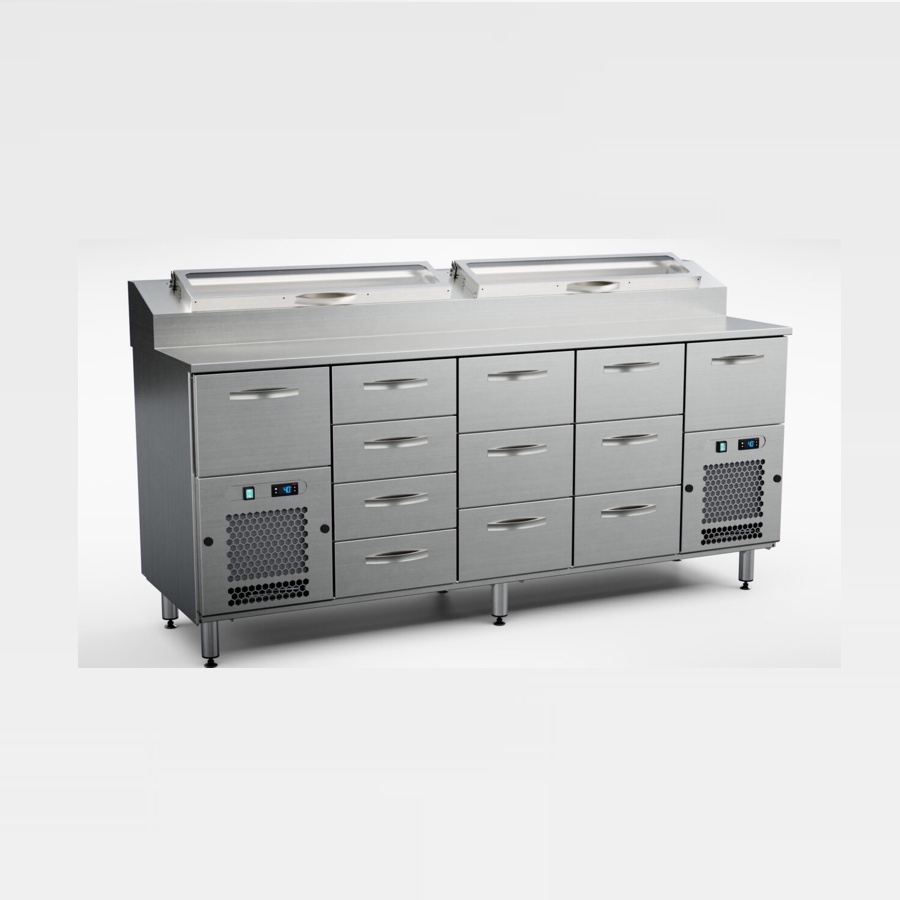 COOLING PREPARATION COUNTER 12 DRAWERS