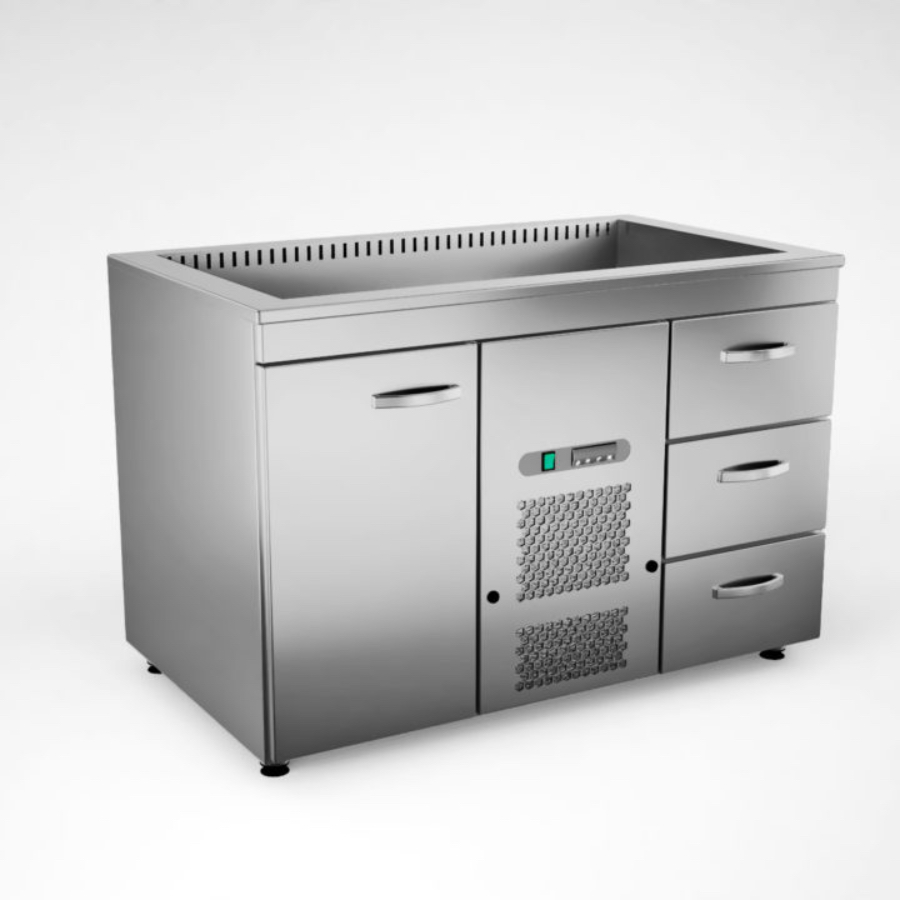 REFRIGERATED COUNTERS WITH COLD WELL