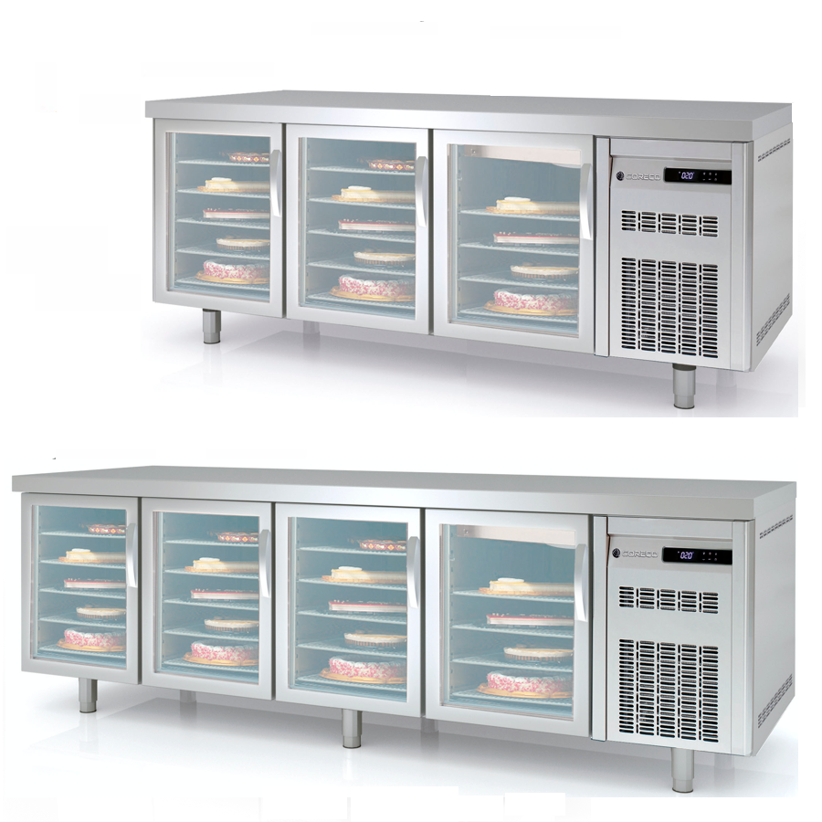 BAKERY REFRIGERATED COUNTERS WITH GLASS DOORS