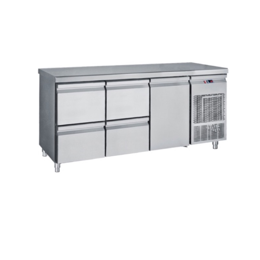COOLING COUNTER 1 DOOR + 4 LARGE DRAWERS GN 1/1