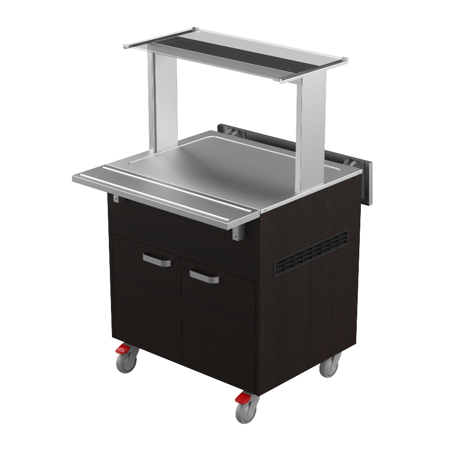 HEATED BUFFET TROLLEY WITH FLAT HEATED SURFACE  2 GN