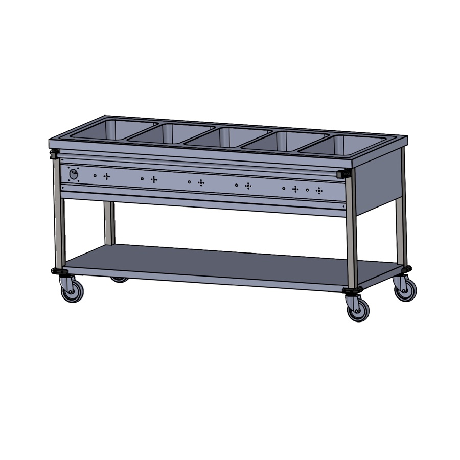 HEATED BAIN MARIE TROLLEY 5 x GN 1/1